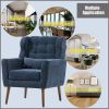 Modern Accent Chair,Chenille Arm Chairs for Living Room,Upholstered Mordern Armchair,Comfy Soft Padded Lounge Chair in Small Space, Bedroom, w/Pillow,