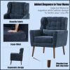Modern Accent Chair,Chenille Arm Chairs for Living Room,Upholstered Mordern Armchair,Comfy Soft Padded Lounge Chair in Small Space, Bedroom, w/Pillow,